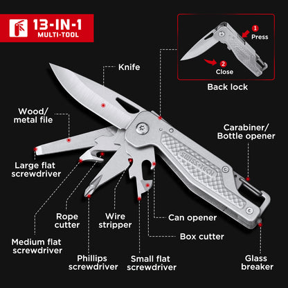 Multitool Kniv - 13 Funktioner